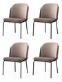 Set scaune 4 piese, Nmobb, Dore, Auriu / Maro deschis