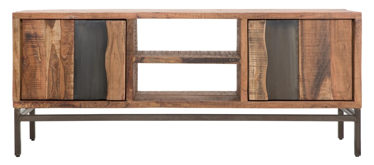 Comoda TV Yellowstone, Mauro Ferretti, 145x40x60 cm, lemn masiv de salcam, maro - 1 | YEO