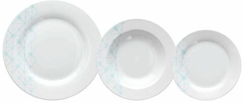 Serviciu de masa, 18 piese, tognana, olimpia web, portelan, alb/bleu