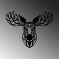 Decoratiune de perete, Moose, Metal, Dimensiune: 70 x 54 cm, Negru