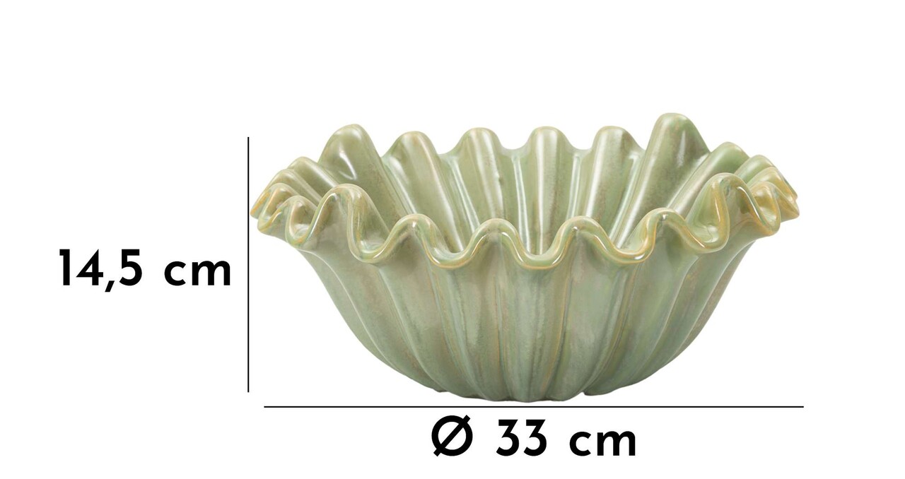 Vas decorativ Venice, Mauro Ferretti, 33x14.5 cm, ceramica, verde - 1 | YEO
