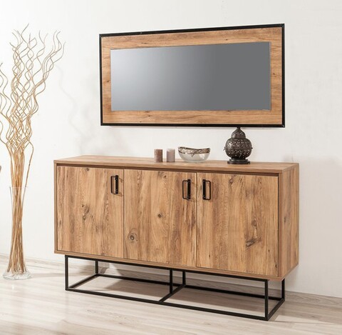 Bufet inferior quantum, sapphire, 140x40x80 cm, natural/negru