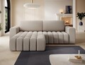 Coltar extensibil stanga 4 locuri ELTAP, Bon-225, Bonett, 250x175x92 cm, lemn/poliester, bej inchis