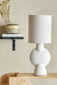 Lampa de masa, Bloomingville, Sergio, 1 x E27, 21x55 cm, ceramica/in, natural