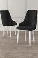 Set scaune 2 piese, Charlotte, Trex, Alb/Negru