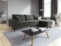 Coltar dreapta, Madara, Mazzini Sofas, 5 locuri, black legs, 254x182x90 cm, catifea, gri inchis