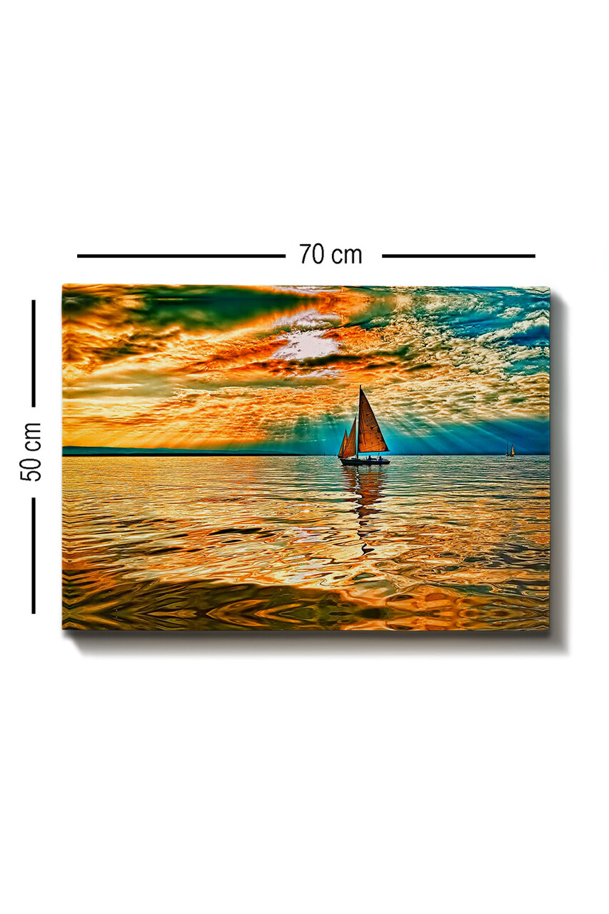 Tablou decorativ, Kanvas Tablo (50 x 70), Cadru: 100% LEMN (grosime: 3 cm), Multicolor - view 3