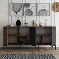 Consola, Mezza, Aurora, 180 x 80 x 45 cm, pal melaminat, nuc/antracit