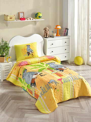 Cuvertura single 155x200 cm, koala - yellow, eponj home, 65% bumbac/35% poliester