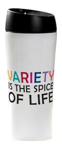 Cana termos Variaty Happy, Ambition, 400 ml, inox, alb