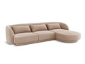 Coltar dreapta 4 locuri, Tulum, Cosmopolitan Design, 255x156x70 cm, catifea, bej