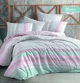 Lenjerie de pat pentru o persoana Merisa V1, Majoli Home Collection, 3 piese, 160x240 cm, bumbac ranforce, multicolor