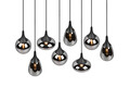 Lustra Lumina, TRIO, 115x20x150 cm, 40W, 8x E14, metal, negru mat/argintiu