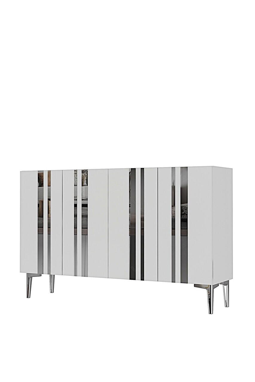 Consola, Hanah Home, Mia 120, 120x75x32 cm, Alb / Argintiu — imaginea 2