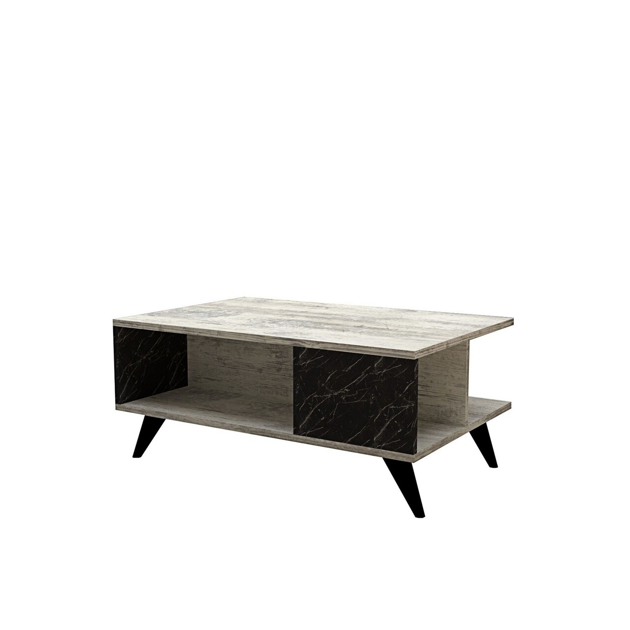 Masuta de cafea Seda, Puqa Design, 90x60x39,5 cm, alb/negru
