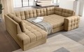 Coltar extensibil stanga 5 locuri ELTAP, LT-09MO, Blewett, 299x198x82 cm, lemn/poliester, maro deschis