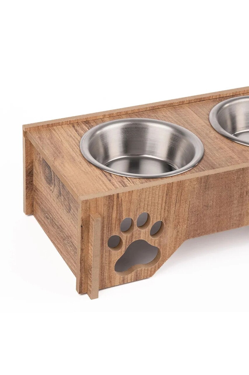 Bol pentru hrana animale de companie, Paws &amp; Whiskers, Apvm6, MDF , Multicolor - imagine 5