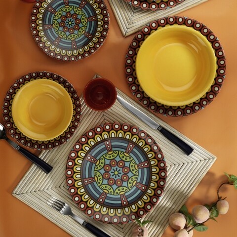 Serviciu de masa, 24 piese, Kutahya Porselen, NCHR24Y2880195, nano portelan, multicolor bucătărie