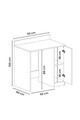 Dulap masina de spalat, Hanah Home, Tirza, 93x100x60 cm, Alb