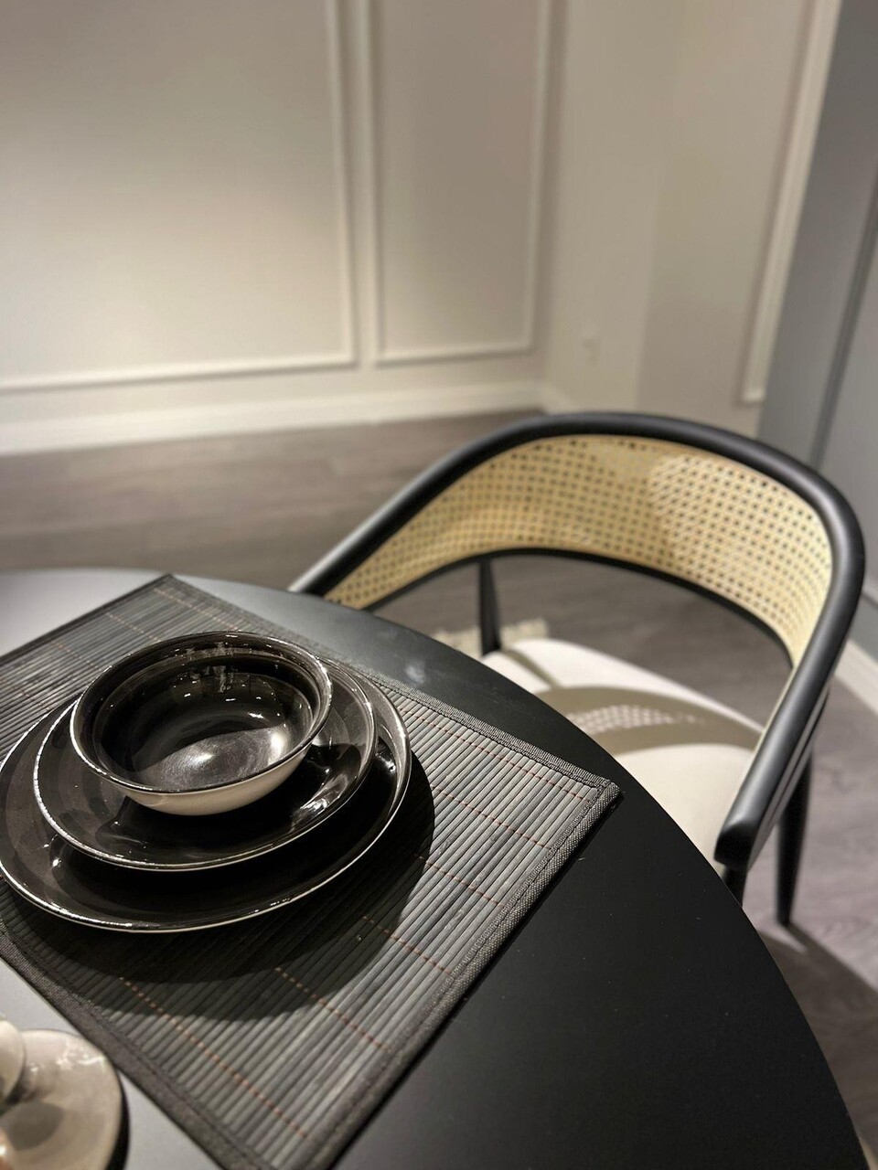 Set masă și scaune (5 bucăți), Hanah Home, Moon, Alb/Negru - imagine 5