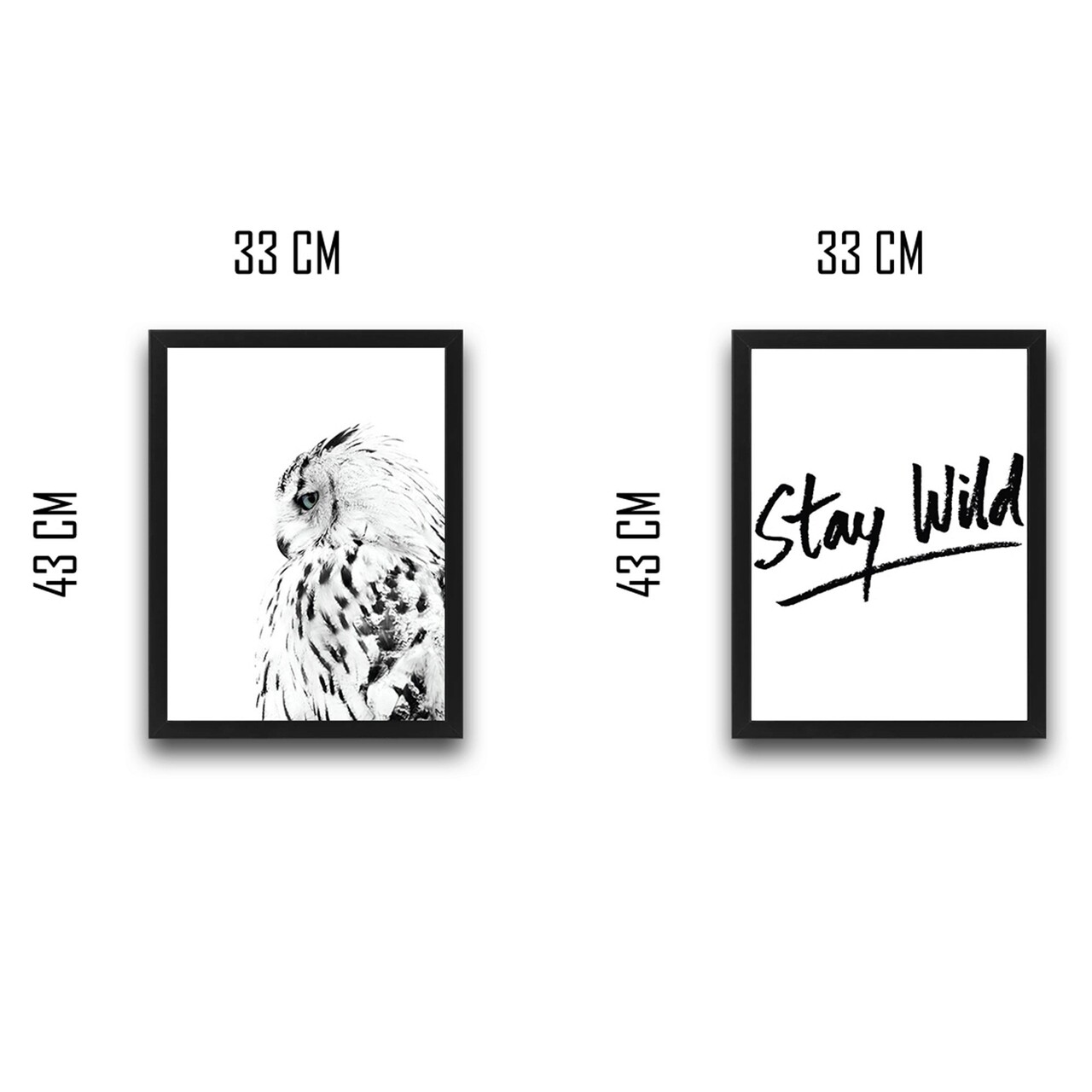 Set 2 tablouri decorative, Stay Wild Set 2, PAL, Hartie, Multicolor