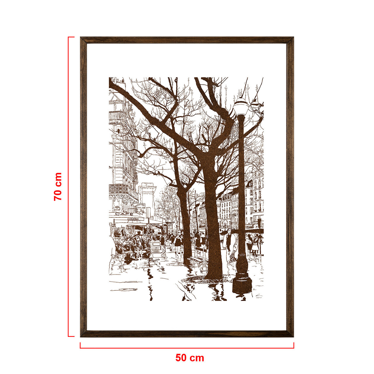 Tablou decorativ, TD071, Lemn, Desenat manual, Natural