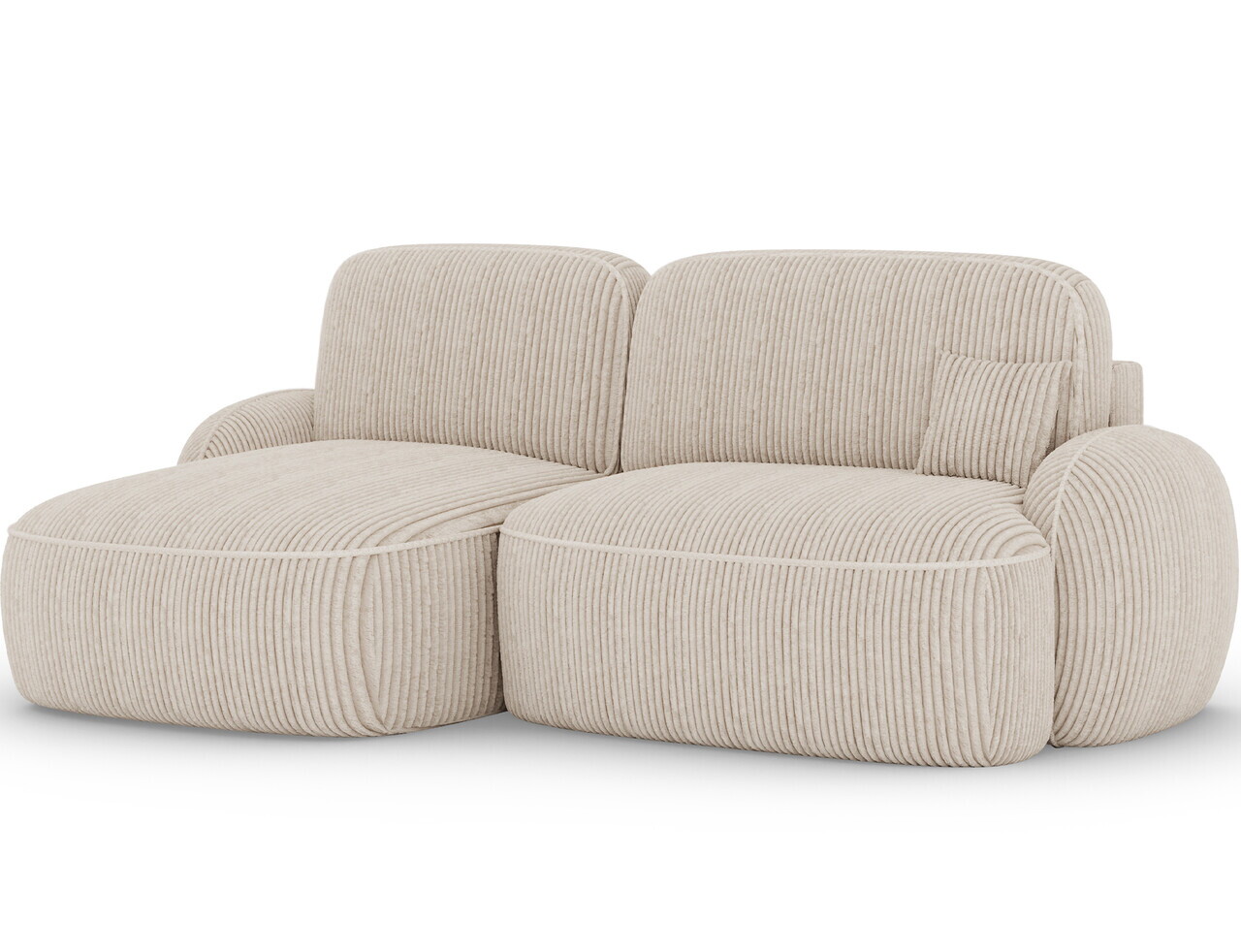Coltar extensibil stanga 3 locuri ELTAP, Tesalia, 240x150x93 cm, lemn/catifea din poliester, bej deschis — imaginea 5