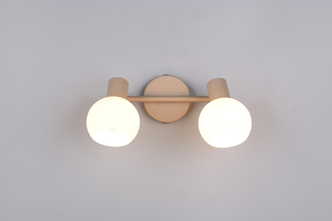 Plafoniera Boba, RL, 25x10x18.5 cm, 10W, 2x E14, metal, bej inchis/alb - 1 | YEO