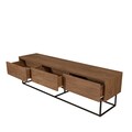 Comoda TV Milo, Sapphire, 180x40x50 cm, maro/negru