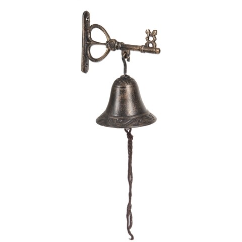 Clopotel pentru usa InArt Antique Bell, 16 x 9 x 17 cm, metal, negru