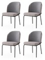 Set scaune 4 piese, Nmobb, Dore, Aur / Gri