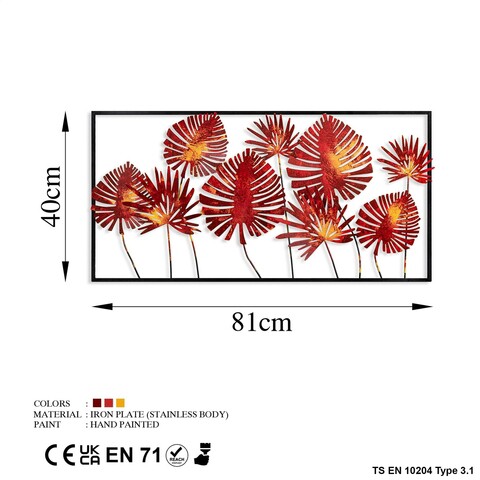 Decoratiune de perete, Yıldız 3, Metal, Dimensiune: 81 x 40 cm, Multicolor