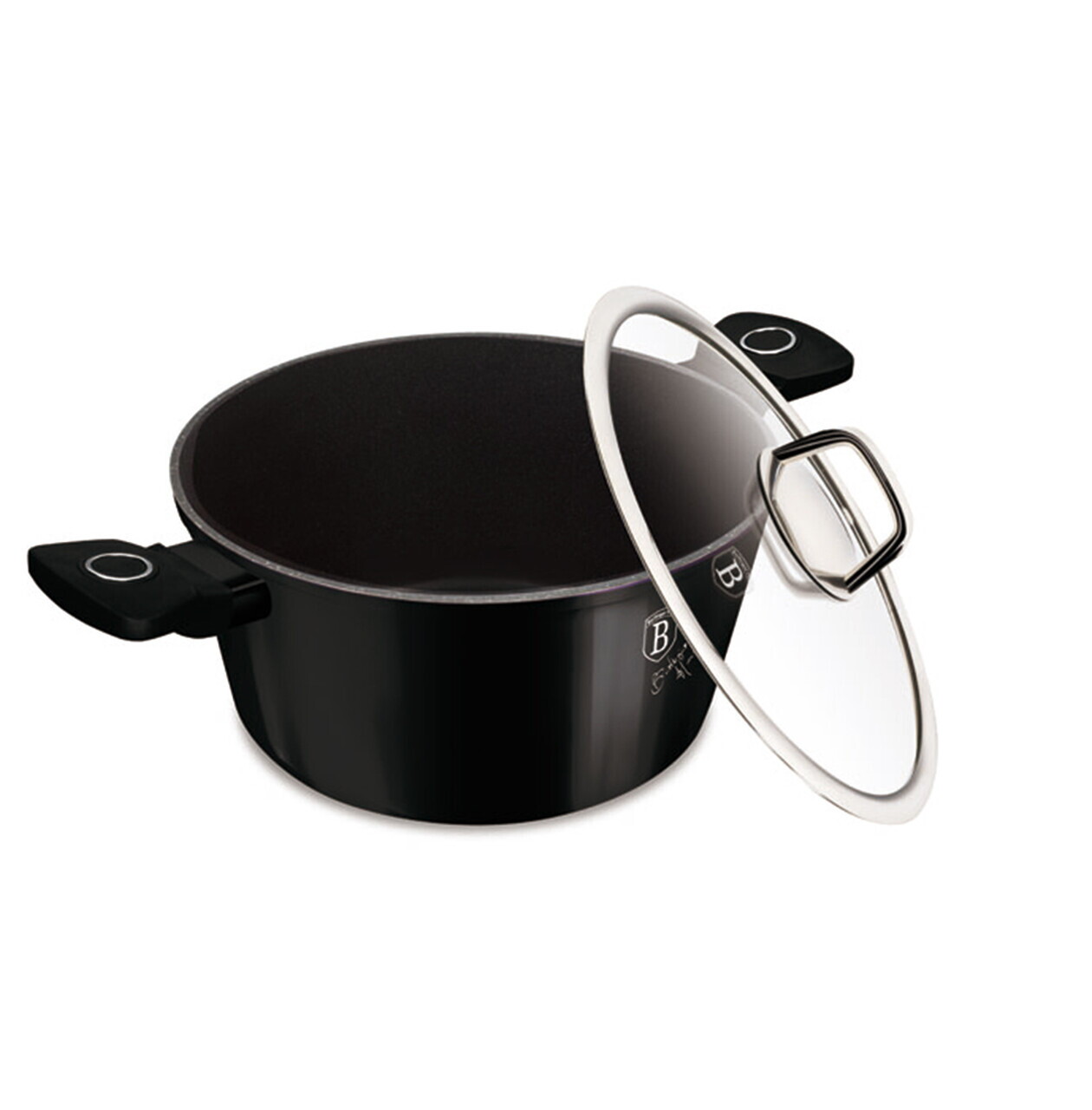 Oala cu capac Berlinger Haus, Black Vantage, 24 cm, 4.1 L, aluminiu forjat, negru lucios - imagine 3