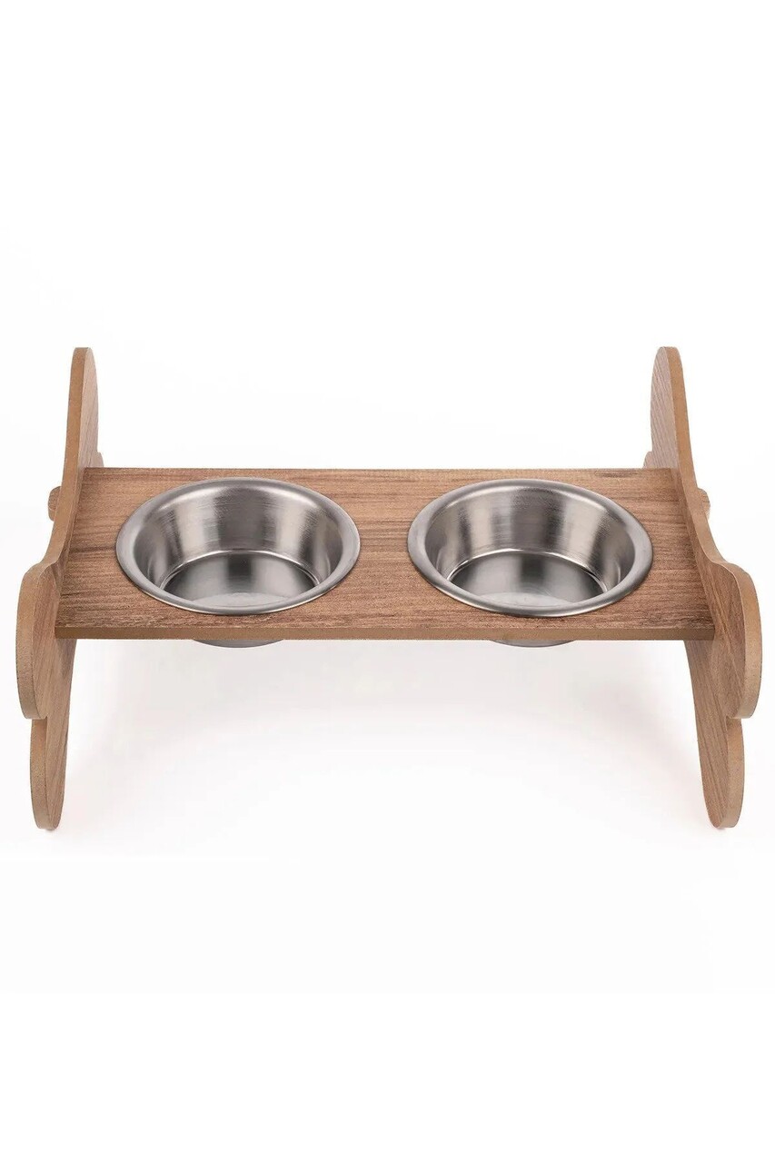 Bol pentru hrana animale de companie, Paws &amp; Whiskers, Apvm7, MDF , Multicolor - imagine 2