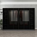 Dulap pentru haine, Minerva, Kale, 270x210x52 cm, PAL, Antracit / Negru