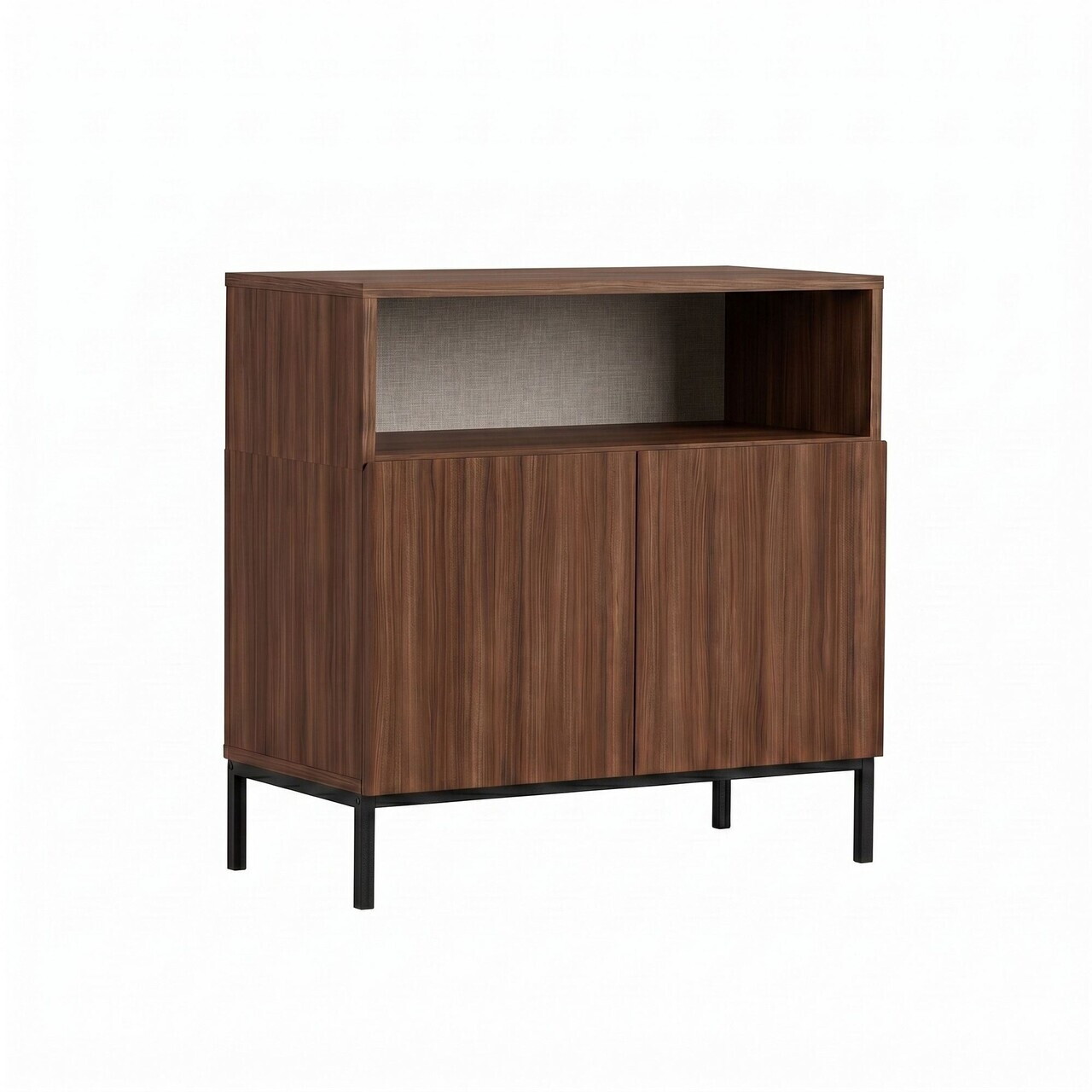 Bufet, Nordure, Palmer, 80x80x40 cm, PAL, Nuc Milano / Negru — imaginea 3