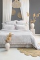 Set cuvertura de pat dubla 3 piese, Fiorella - Light Grey, Şaheser, 70% bumbac/30% poliester