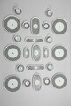 Set de mic dejun, Hermia, 208PEK1117, Portelan, Platou cu măsline: 25 cm (2 bucăți), Alb / Negru / Albastru