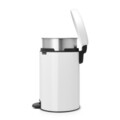 Cos de gunoi cu pedala, Brabantia, NewIcon Metal Bucket, 12 L, 33.8x25.1x41.1 cm, otel, alb