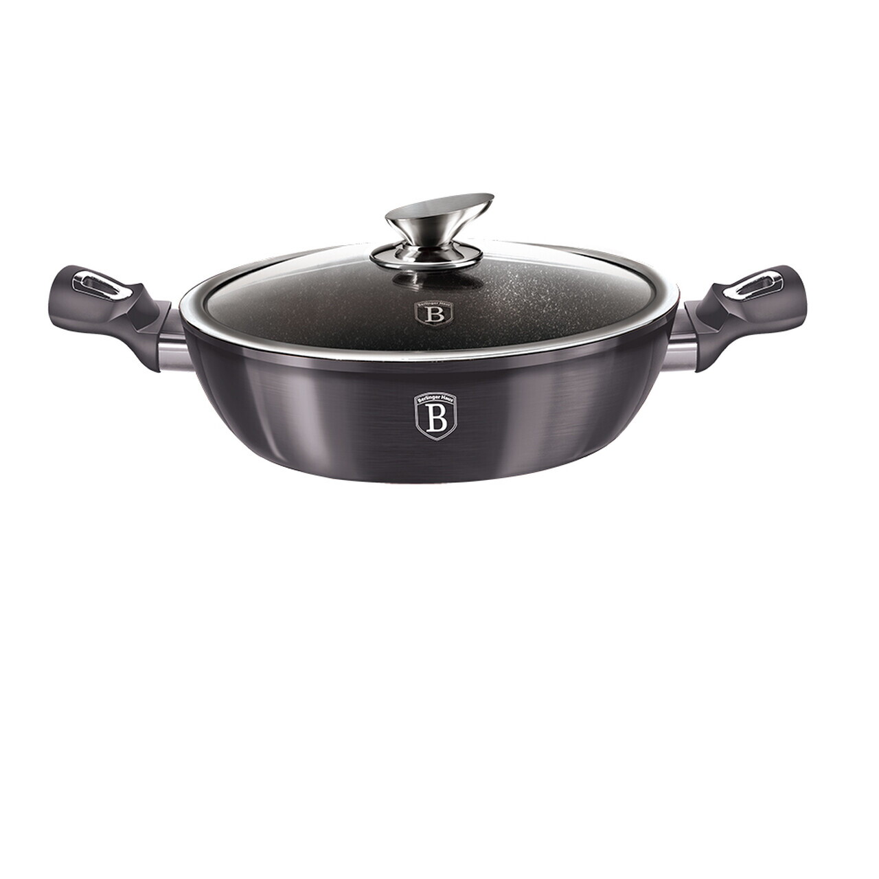 Oala cu capac Berlinger Haus, Carbon Pro, 28 cm, 3.8 L, aluminiu forjat, gri inchis - view 5
