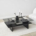 Masuta de cafea, Neostill, Saga Rectangle, Negru / Fume