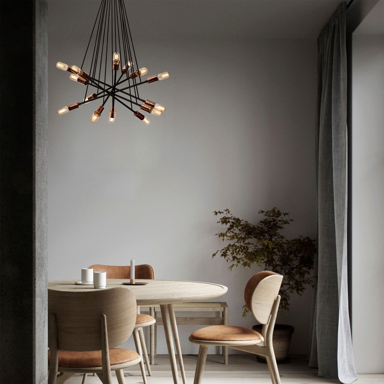 Lustra Opviq 527ABY1716 Negru/Cupru