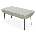 Set mobilier pentru gradina/terasa, 4 piese, Perch, otel, gri/albastru