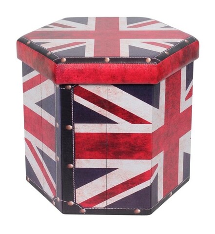 Taburet pliabil hexagonal uk, heinner home, 43x38x38 cm, pvc, multicolor