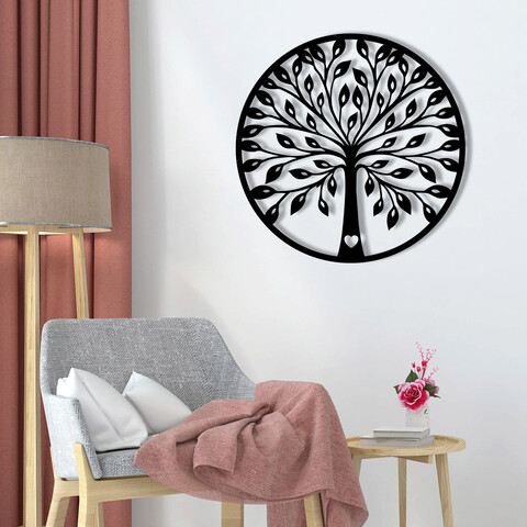 Decoratiune de perete, Sadi, metal, 58 x 58 cm, negru
