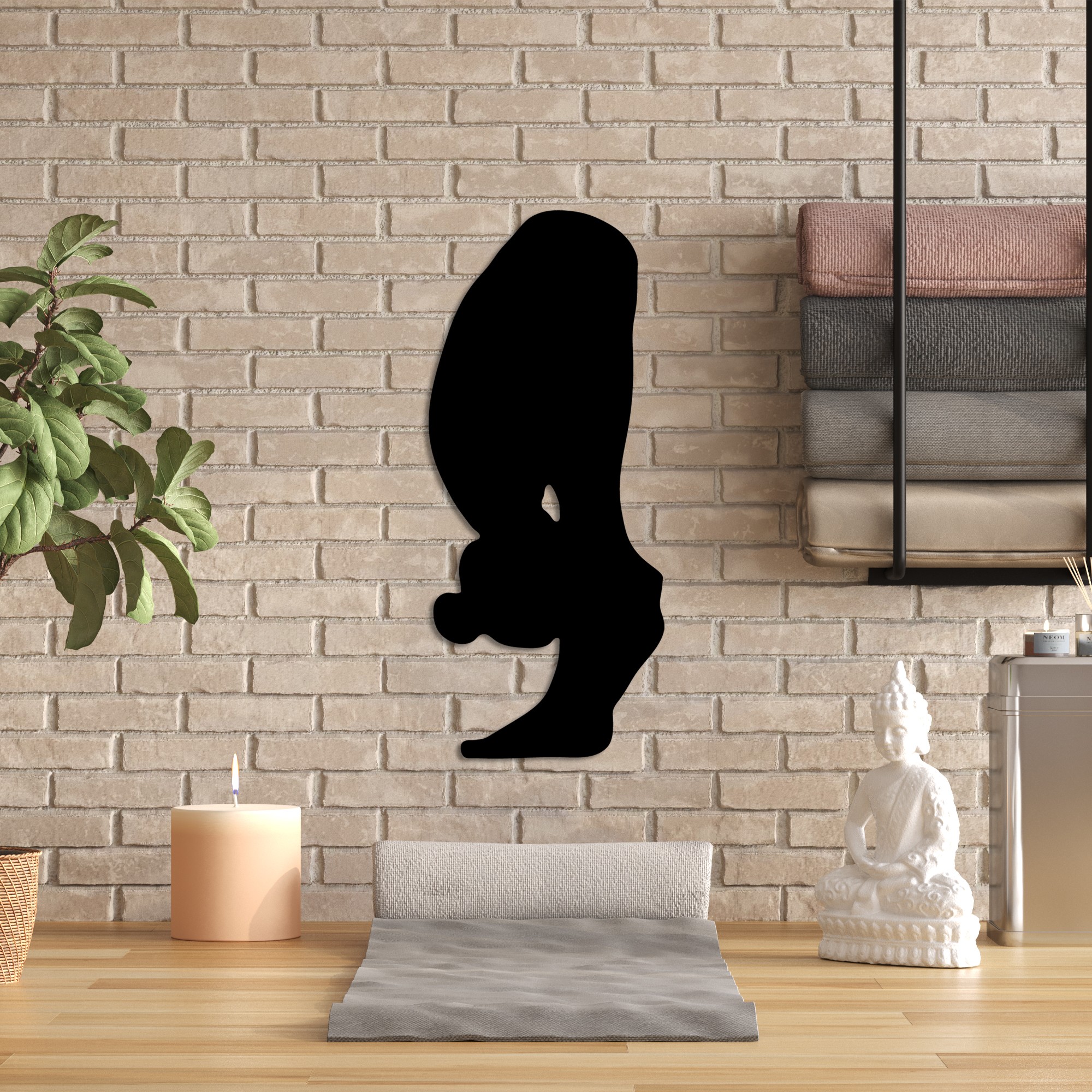 Decoratiune de perete, Yoga 26, Dimensiune: 26 x 60 cm, Negru