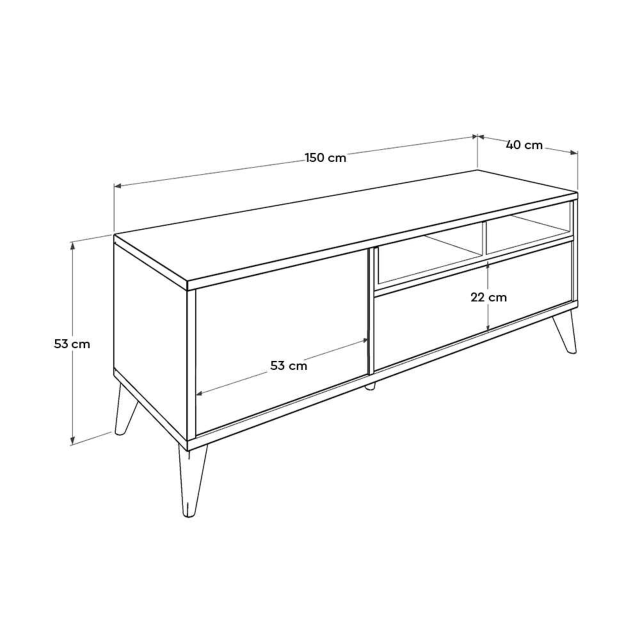 Comoda TV, Hanah Home, Tvr-511-Oo-1, 150x53x40 cm, Maro - view 6