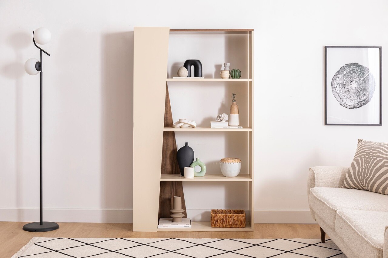 Corp biblioteca, Arnetti, Clark, 100x30x170 cm, PAL, Nuc / Bej - 2 | YEO