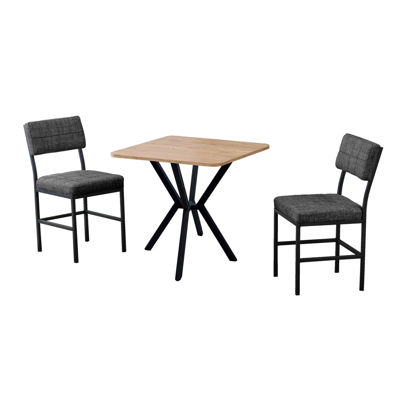 Set masa extensibila si scaune, 3 piese, Hanah Home, Dubai, Antracit / Nuc - view 2
