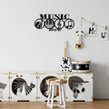 Decoratiune de perete, Music, Metal, 70 x 29 cm, Negru